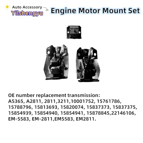 Yllshengyu 3Pcs Engine Motor Mount Kit - for Trucks & SUVs (Silverado/Sierra 1500/2500/3500, Tahoe, Suburban, Avalanche, Yukon, Escalade ESV), Replaces A5365 A2811 - Image 3