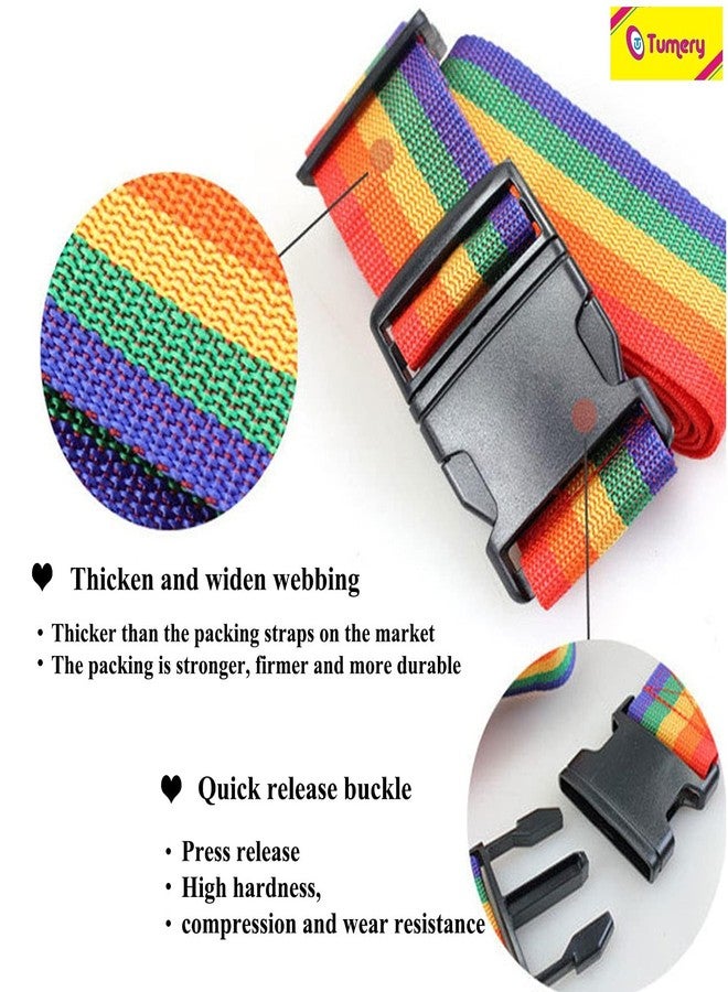 Tumery Suitcase Belts, Adjustable Luggage Straps, Bright Colors Travel Packing Straps with Quick Release Buckle (Set of 10) - Image 3