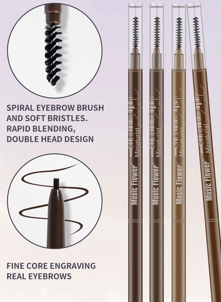 Music Flower جل الحواجب من Musicflower، قلم الحواجب، كريم الحواجب، مجموعة ثلاثة في واحد، مقاوم للماء وليس من السهل إزالته، ثلاثي الأبعاد - Image 3
