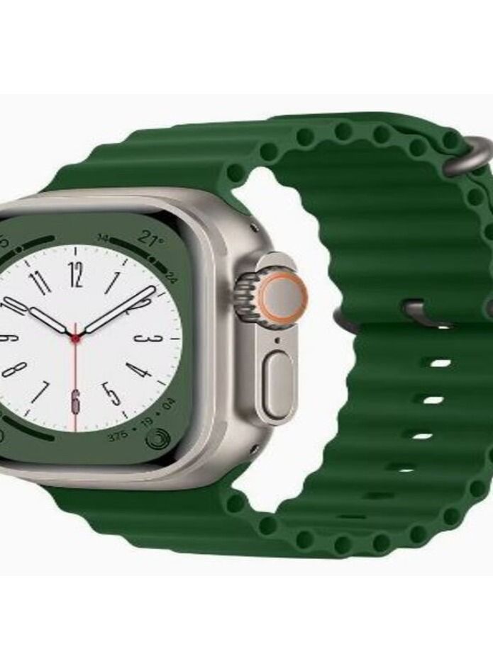 Alpine Loop for Apple Watch 49mm 45mm, Woven Loop with Metal Sport Band with iWatch Band Series Ultra 8 7 6 5 4 3 2 1 SE - Green