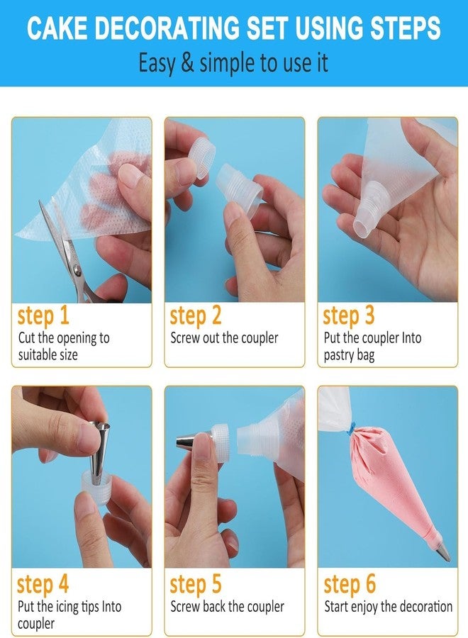 firstake Piping Bags and Tips Set - 100pcs Disposable Piping Bags, 12 Inch Icing Bags, Thickened Pastry Bags, Anti Burst Frosting Bags, Non-slip Cake Decorating Bags for Baking Cupcake and Cookies - Image 4