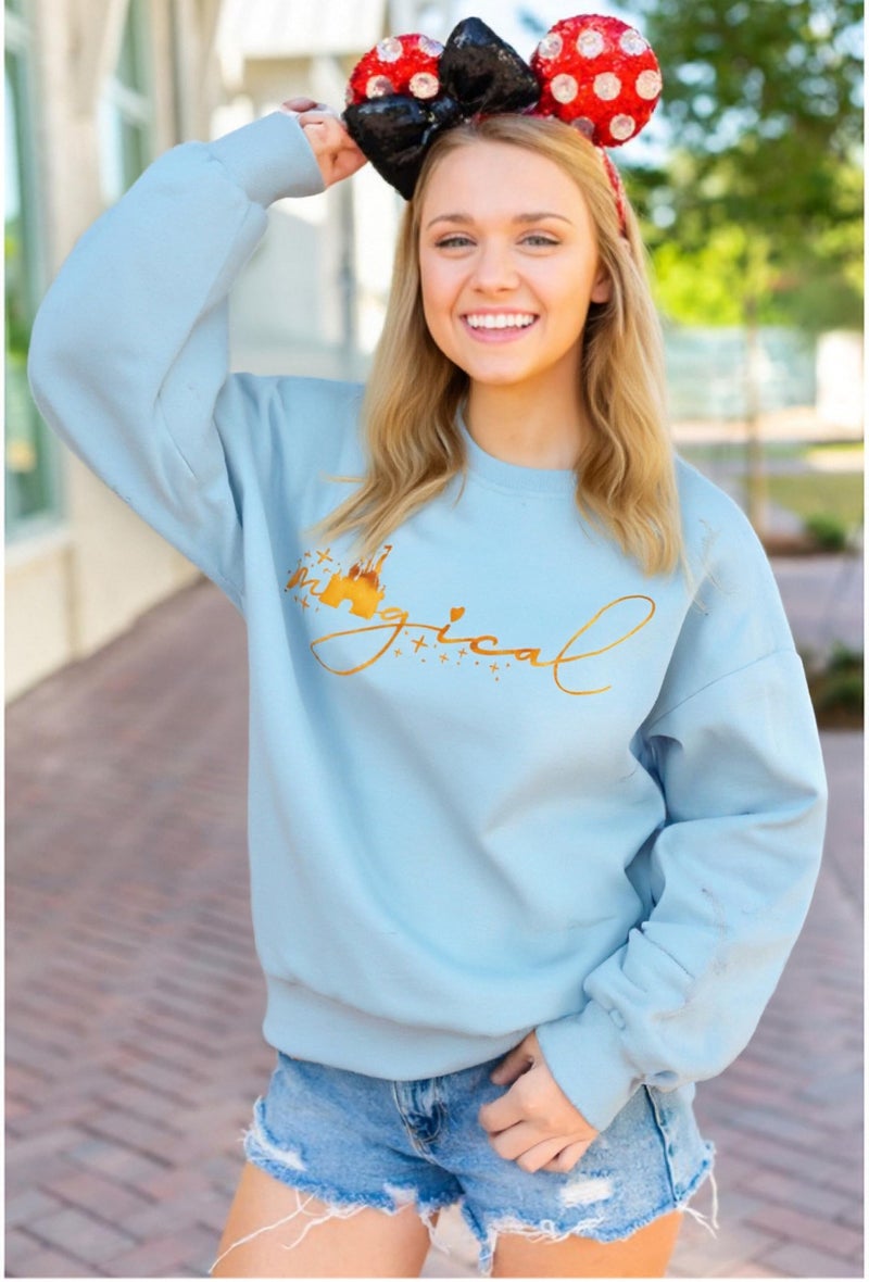 UNIQUEONE UNIQUENOE Magic Kingdom Sweatshirts for Women Magical Tshirt Family Vacation Tee Castle Graphic Long Sleeve Tops - Image 4