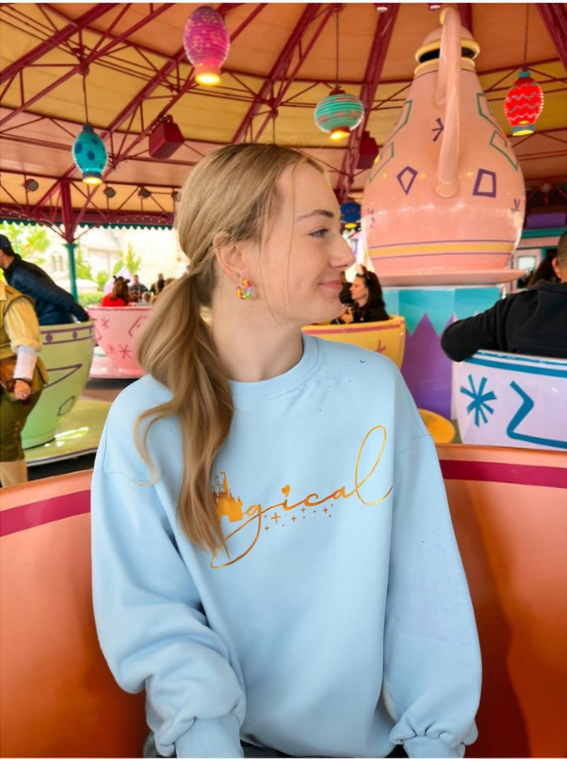 UNIQUEONE UNIQUENOE Magic Kingdom Sweatshirts for Women Magical Tshirt Family Vacation Tee Castle Graphic Long Sleeve Tops - Image 2