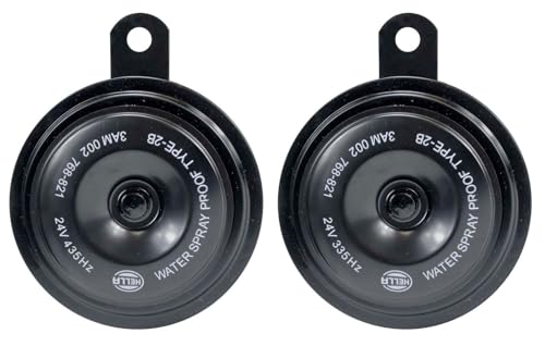 مجموعة بوق قرص HELLA 002768821 سوداء 92 مم 24 فولت تناسب عالمي