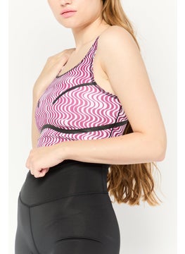adidas By Stella McCartney Women Brand Logo Padded Training Sports Bra, Maroon  - Image 3