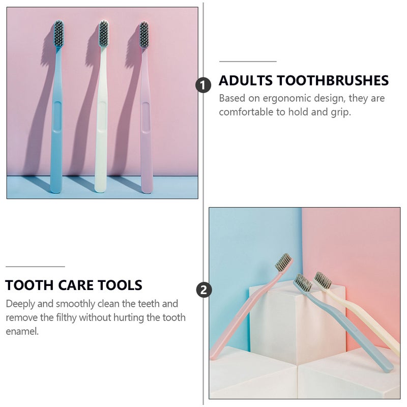 6pcs Handheld Toothbrushes Household Toothbrushes for Adults (Random Color) - Image 5