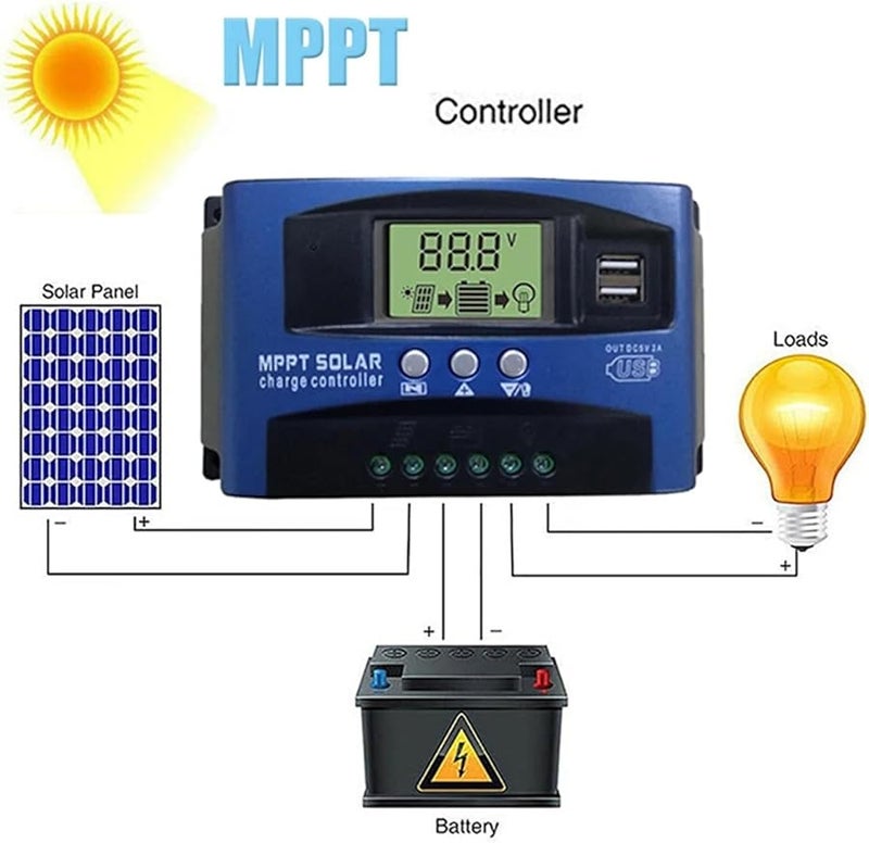 MPPT Solar Charge Controller 30A LCD Display 12V 24V Regulator With Load Function - Image 3