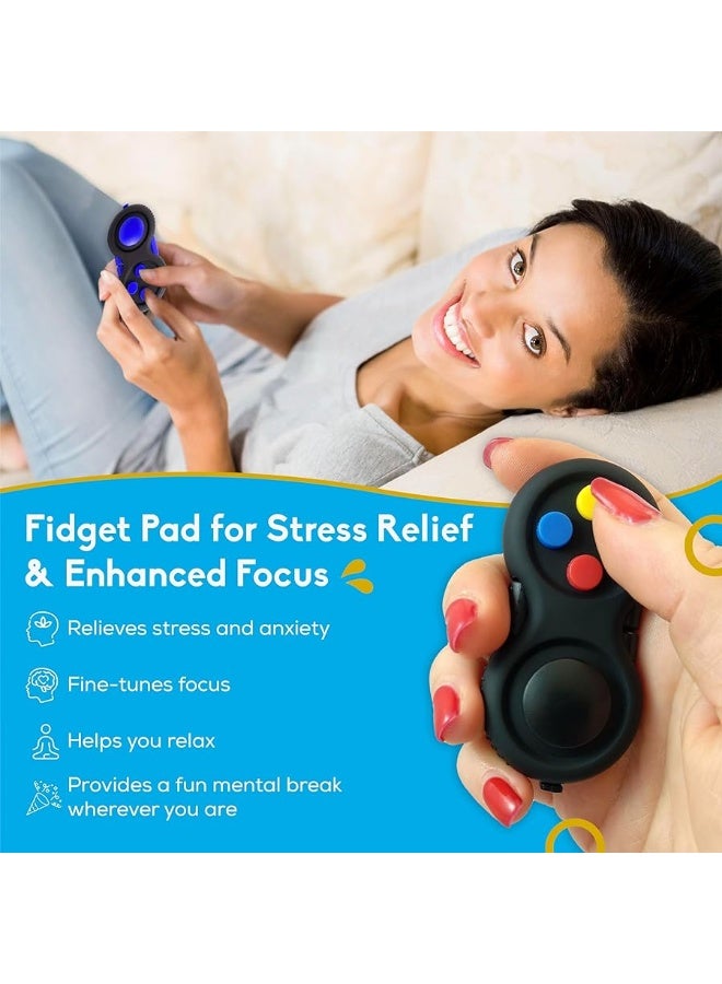 PILPOC Fidget Pad - Fidget Controller Toy for Highly Increased Focus, Reduced Stress, Anxiety, ADHD Clicker, Fidget Clicker, Controller Fidget Toy, Fidget Remote Control, Kids Toy Controller Sensory - Image 4