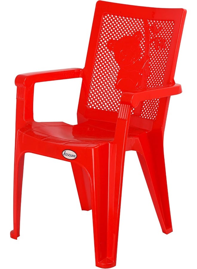 ESQUBE Esqube Baby Chair Panda (Plain) - Plastic Study Chair Red  - Image 4