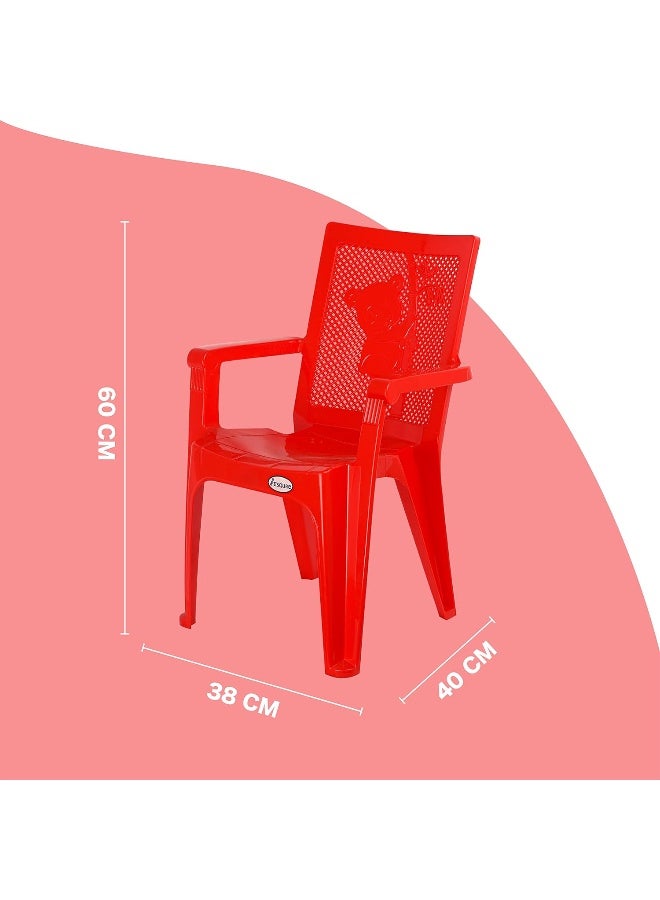 ESQUBE Esqube Baby Chair Panda (Plain) - Plastic Study Chair Red  - Image 3