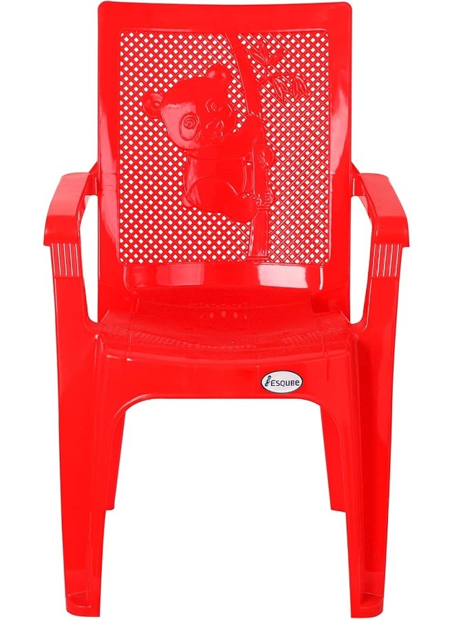 ESQUBE Esqube Baby Chair Panda (Plain) - Plastic Study Chair Red  - Image 1