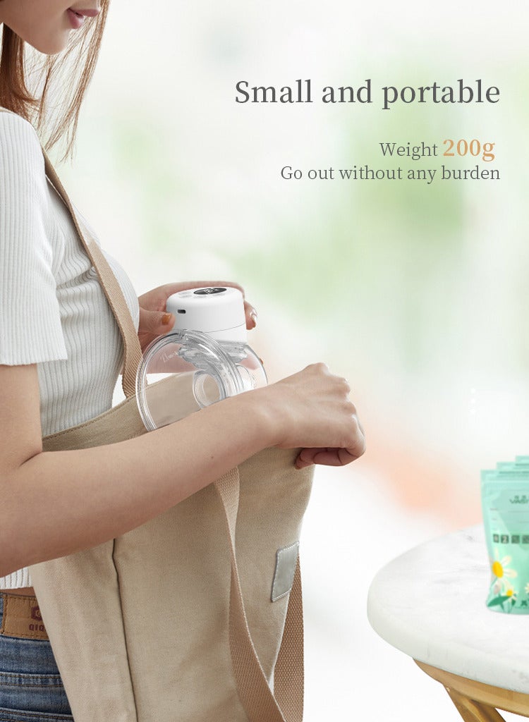 مضخة ثدي يمكن ارتداؤها مع حقيبة حليب، عبوتان من مضخات ثدي كهربائية قابلة لإعادة الشحن محمولة بدون استخدام اليدين مع وضعين، 9 مستويات، شاشة LCD مع وضع التدليك والضخ للرضاعة الطبيعية - Image 4