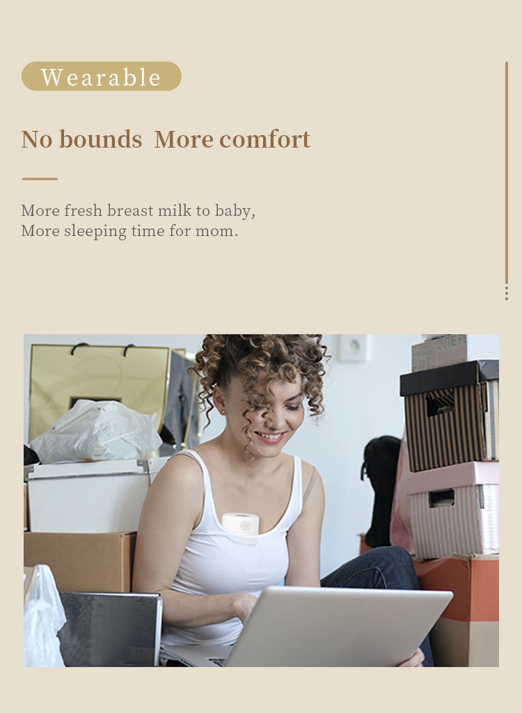 مضخة ثدي يمكن ارتداؤها مع حقيبة حليب، عبوتان من مضخات ثدي كهربائية قابلة لإعادة الشحن محمولة بدون استخدام اليدين مع وضعين، 9 مستويات، شاشة LCD مع وضع التدليك والضخ للرضاعة الطبيعية - Image 5