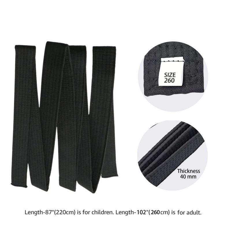 Hithop Hithop 8.6ft Long Soft Black Belt for Martial Arts Karate Taekwondo Judo  - Image 2