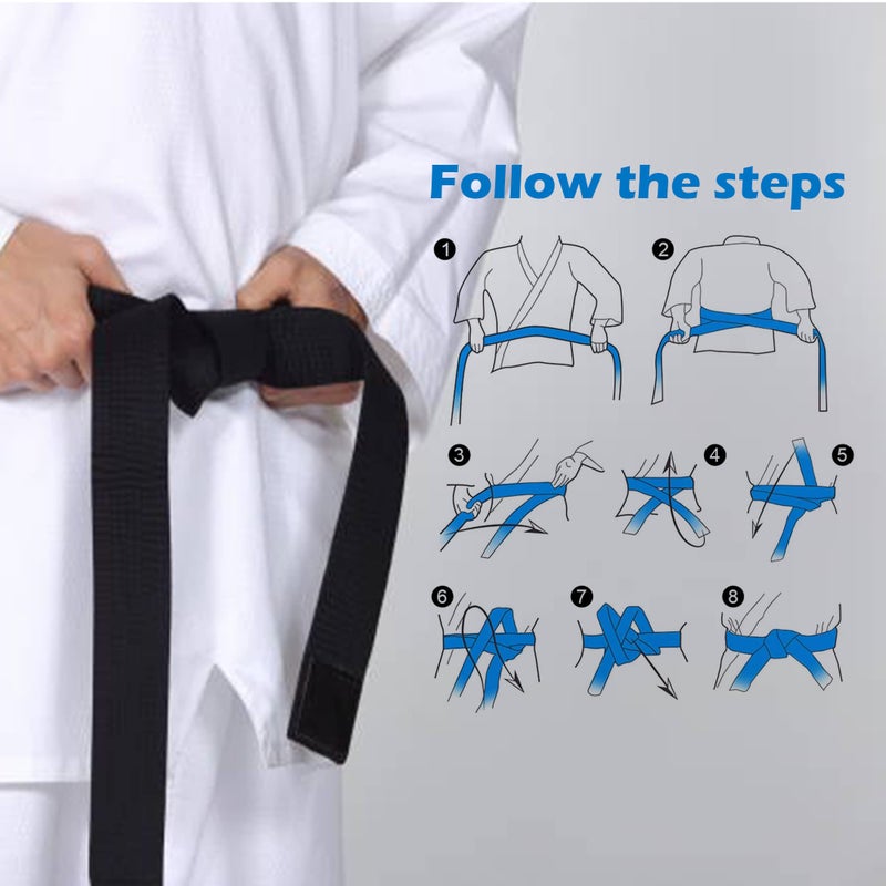Hithop Hithop 8.6ft Long Soft Black Belt for Martial Arts Karate Taekwondo Judo  - Image 4