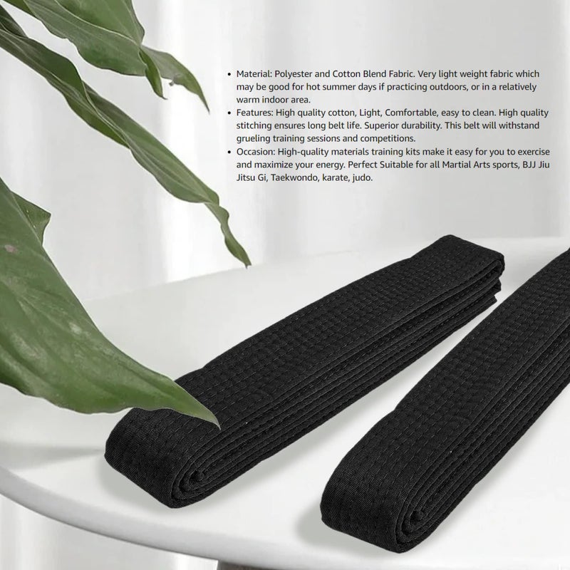 Hithop Hithop 8.6ft Long Soft Black Belt for Martial Arts Karate Taekwondo Judo  - Image 5