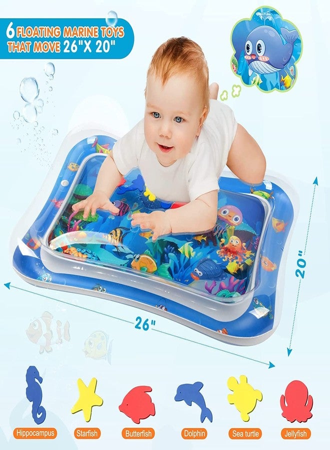 BLAGO Water Play Mat: Baby 3 6 9 12 Months Infant Sensory Toys Inflatable Tummy Time Mat for Babies Crawling Development Newborn Montessori Toys for Baby boy Girl Gifts (Blue) - Image 2