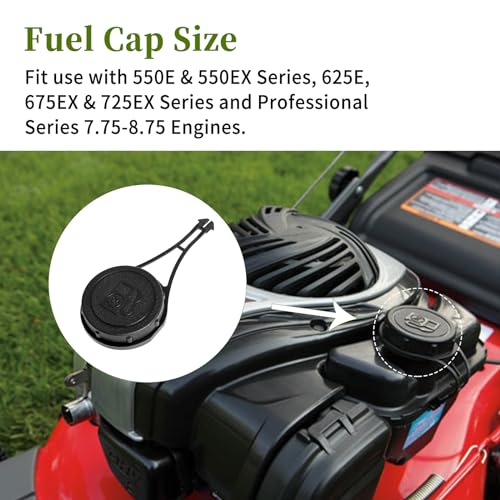 CLSR2U Gas Cap Fit for B&S Mower - Fuel Tank Cap Fit for B&S 625e, Troy Bilt 200 100 Mower with 550EX engine Engines, Gas Tank Caps Fit for Craftsman Hu sqvarna Toro Lawnmower, 799585 - Image 3