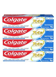 Colgate Total Teeth Whitening Toothpaste, 10 Benefits Including Sensitivity Relief ,Whitening Mint, 4.8 oz ( Pack of 4 )