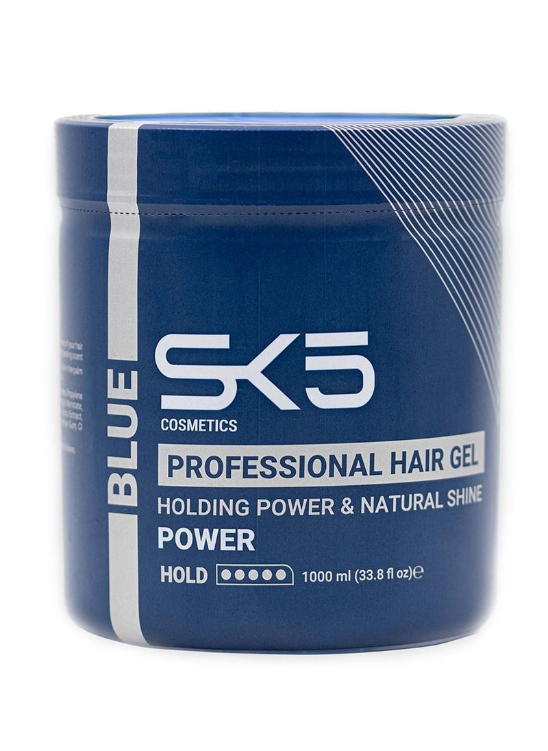 SK5 Blue Hair Gel For Strong Hold and Natural Shine 1000 ML  - Image 1