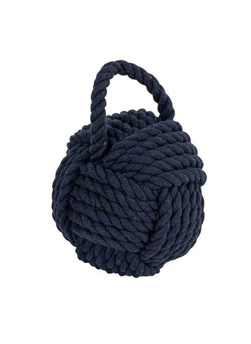Creative Co-op Blue Rope Knot Cotton Door Stop 