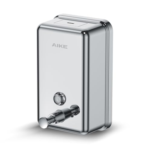 AIKE 37oz Surface Mount Stainless Steel Soap Dispenser for Commercial,Polished Stianless Steel Finish Model AK1003 - Image 1