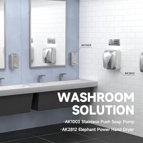 AIKE 37oz Surface Mount Stainless Steel Soap Dispenser for Commercial,Polished Stianless Steel Finish Model AK1003 - Image 3