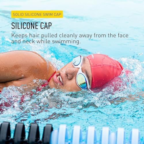 FINIS Silicone Swim Cap - 100% Silicone for Comfort & Durability - Reduces Drag - Chlorine & Sun Protection - Red - Image 2