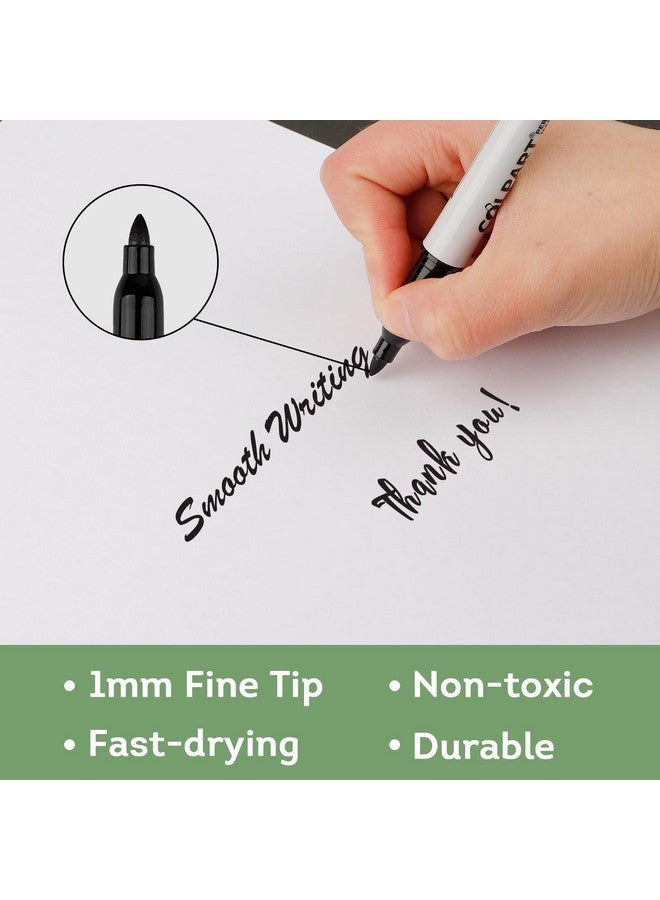 XSG Permanent Markers, 110 Packs Permanent Markers Black, Fine Point Permanent Markers Bulk，Premium Waterproof Black Permanent Markers，Smooth&Quick Drying Permanent Markers For Office & School Supplies - Image 5