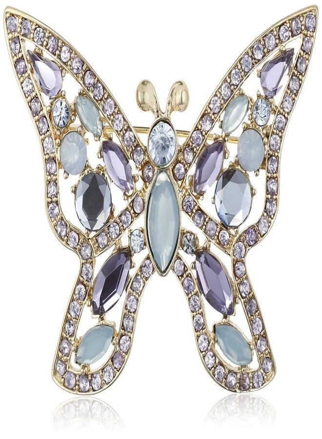 Napier "Giftables" Boxed Silver-Tone and Blue Purple Butterfly Pin - Image 1