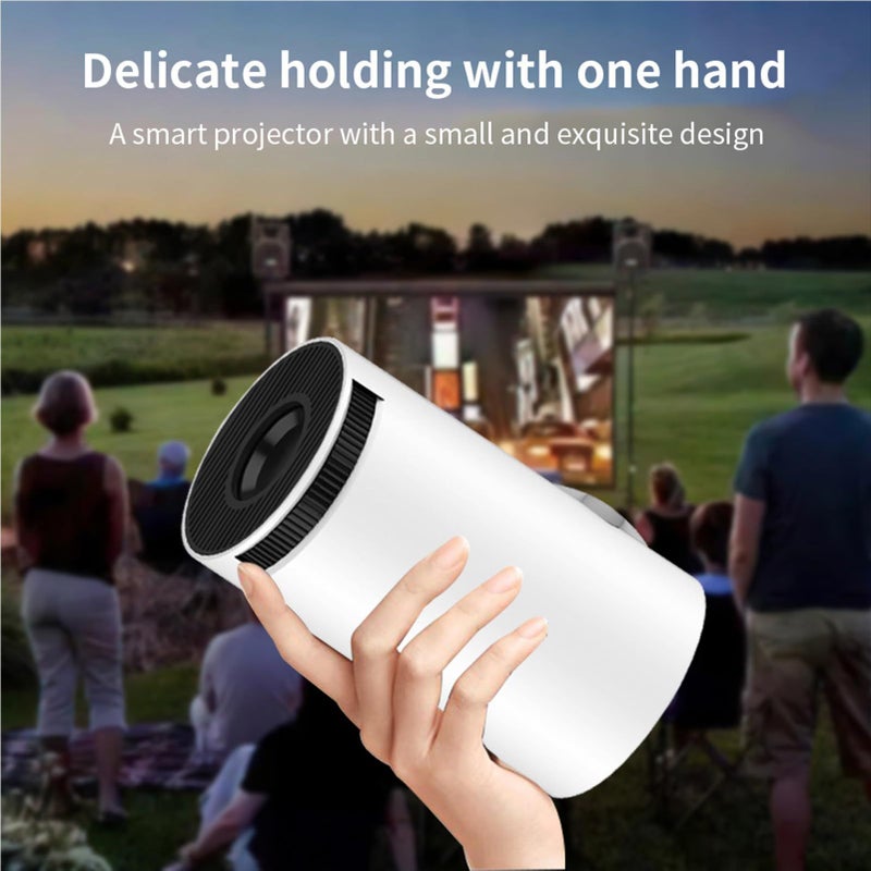 جهاز عرض بدقة 120 ANSI و720p مع فك تشفير 4G، واتصال WiFi 2.4G و5G، وعرض الشاشة، مناسب للمسرح المنزلي والمكتب، باللون الأبيض. - Image 3