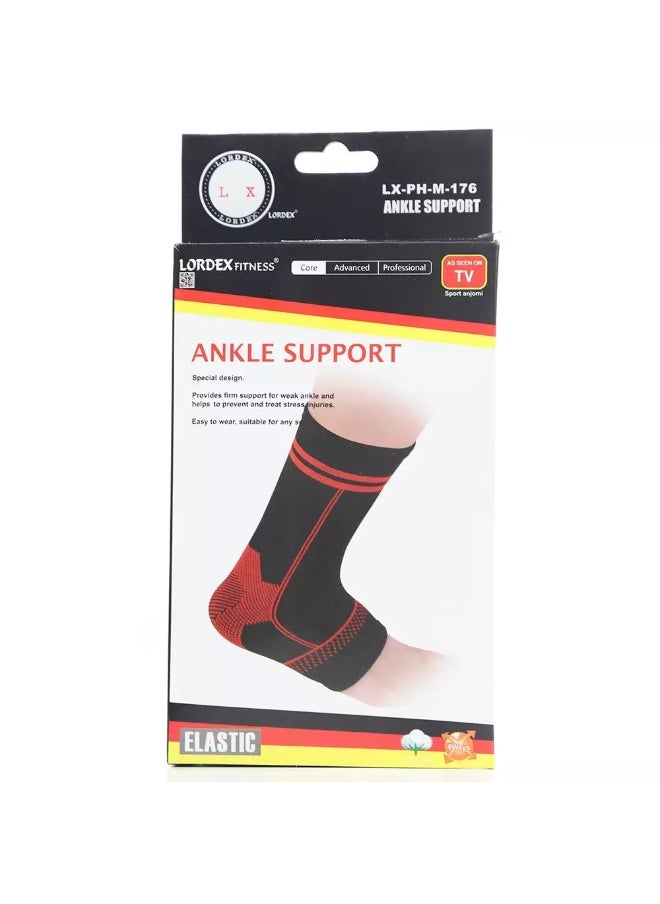Lordex Lordex Ankle Support Pad, Sports Elastic Pad - Red and Black  - Image 1