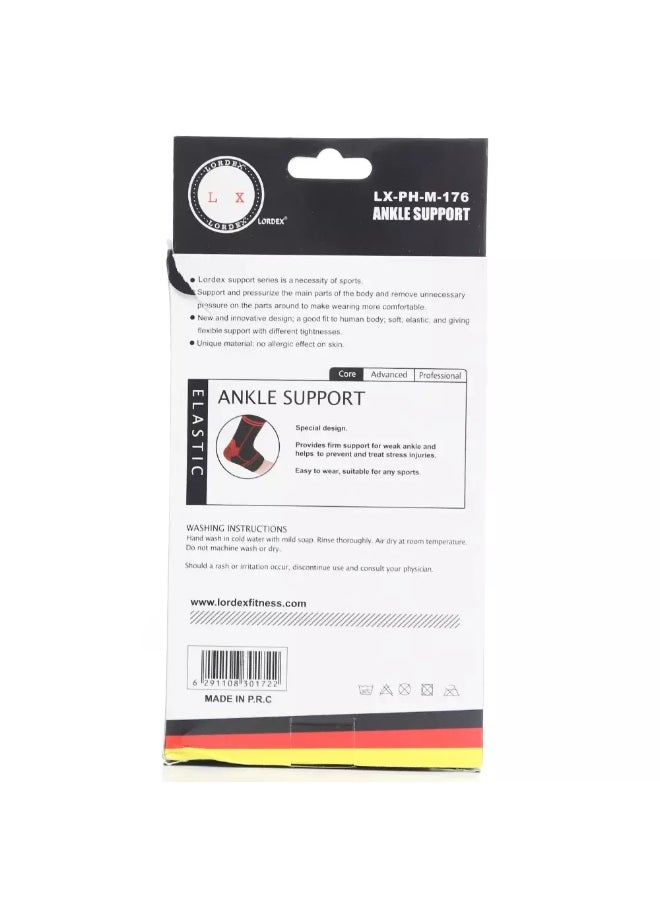 Lordex Lordex Ankle Support Pad, Sports Elastic Pad - Red and Black  - Image 2