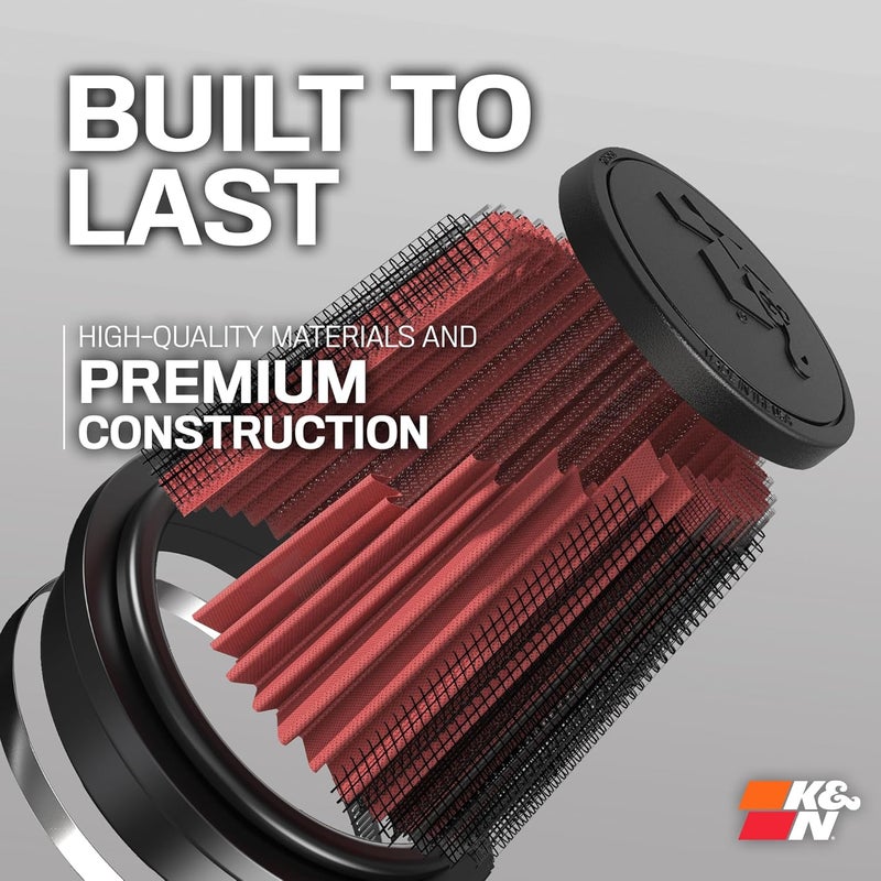 Kn High-Flow Original Lifetime Universal Clamp-On Air Filter: High Performance, Premium, Washable: Flange Diameter: 6 In, Filter Height: 6.5 In, Flange Length: 1 In, Shape: Round Tapered, RF-1042 - Image 5