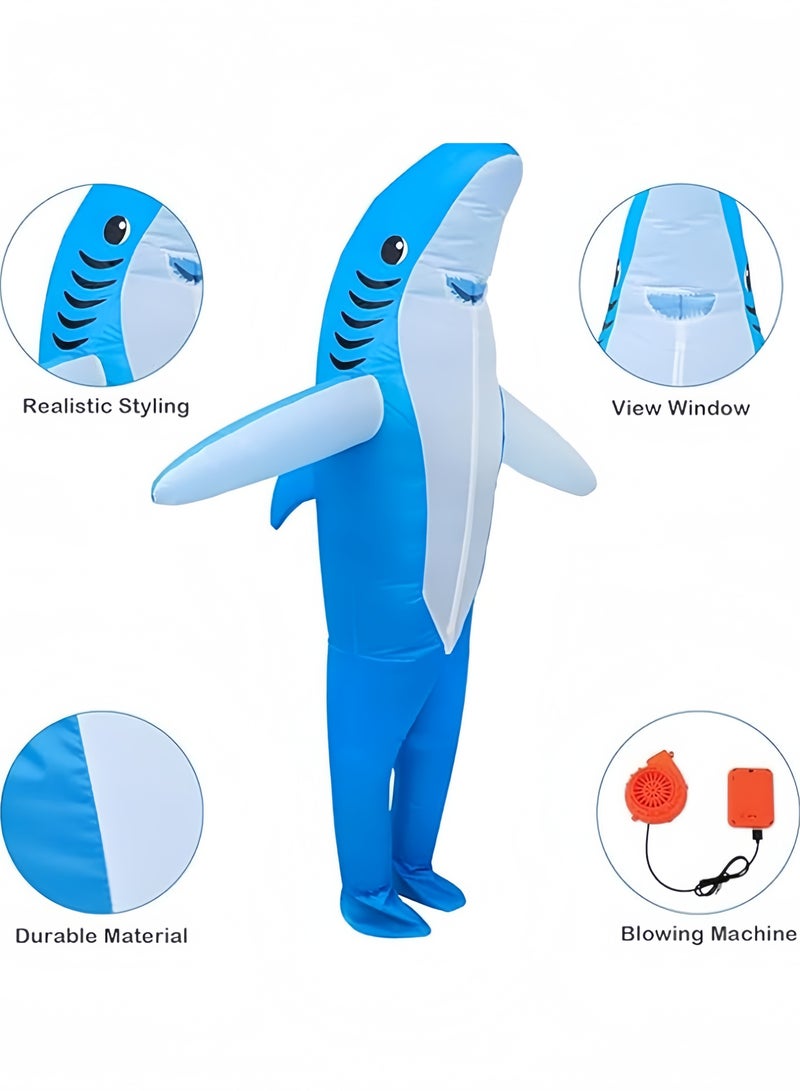 GGEROU Inflatable Shark Cosplay Costume Party Funny Cartoon Animal Blow up Suit for 150-190cm - Image 2
