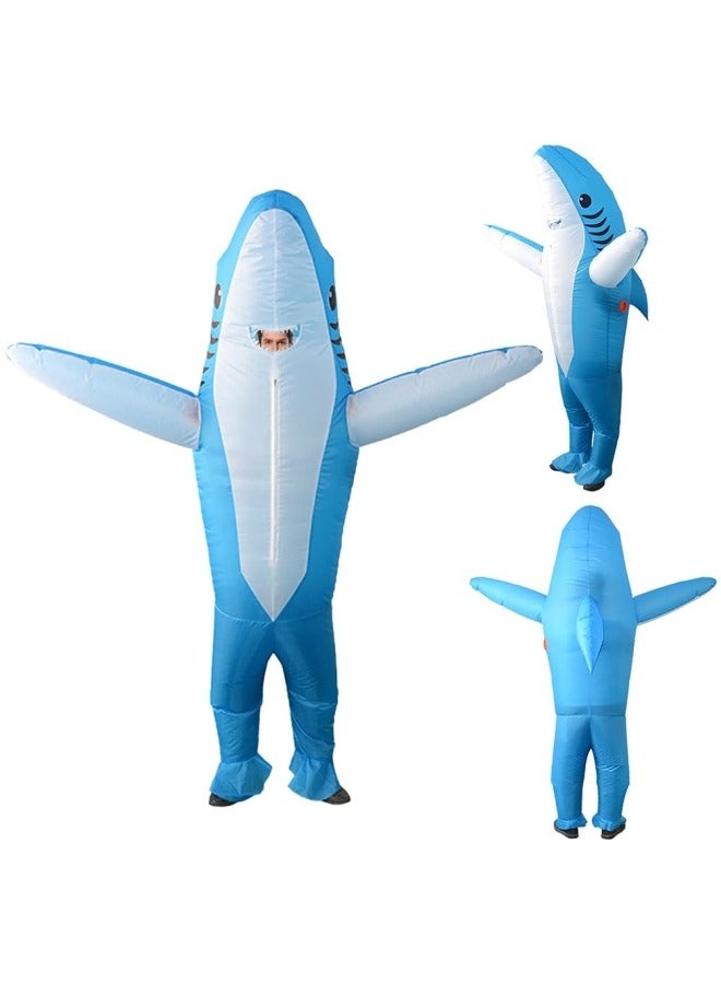 GGEROU Inflatable Shark Cosplay Costume Party Funny Cartoon Animal Blow up Suit for 150-190cm - Image 1