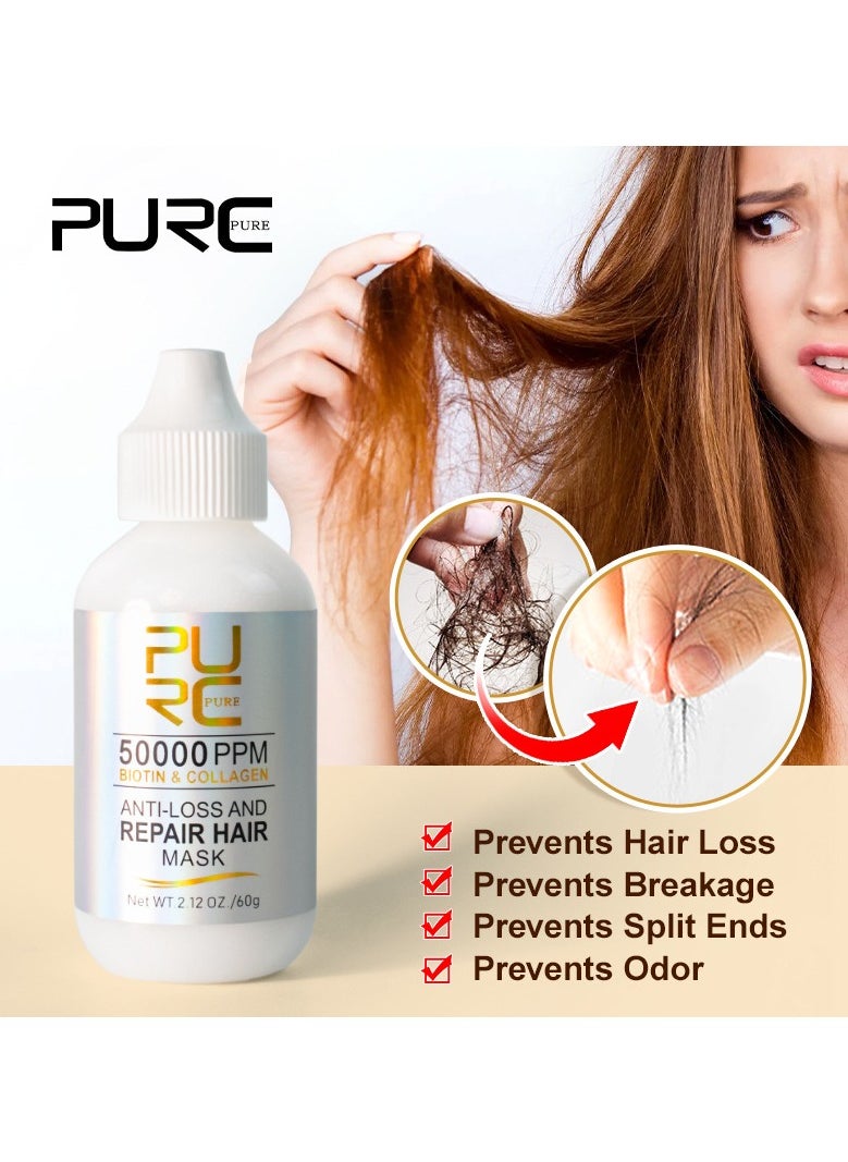 PURC - PURC biotin hair mask can repair and repair hair roots, nourish, smooth, perm and dye, fluffy and smooth hair care hair mask - Image 1