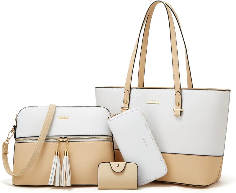 YTL Women Fashion Handbags Wallet Tote Bag Shoulder Bag Top Handle Satchel Purse Set 4pcs - Image 1