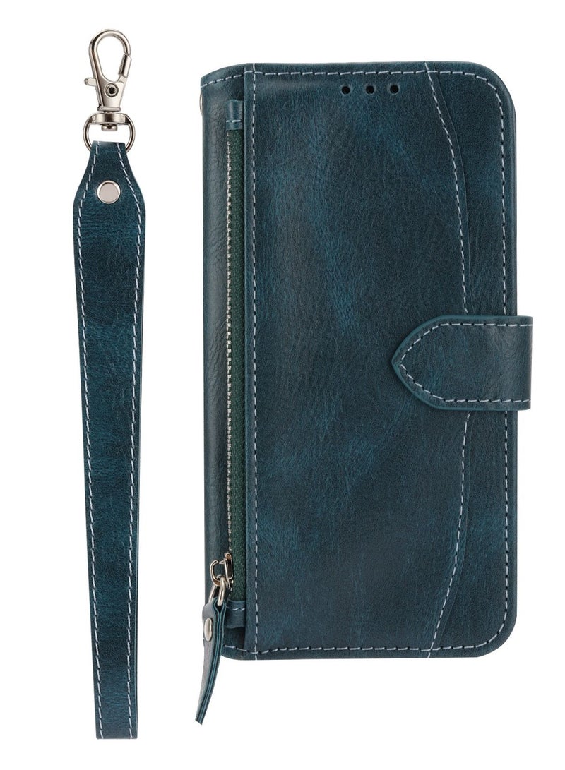 Suteni غطاء هاتف جلد مزود بفتحات بطاقات مع سحاب لسامسونج - Image 1