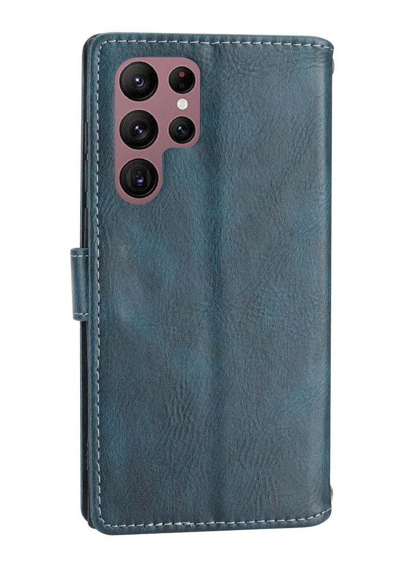 Suteni غطاء هاتف جلد مزود بفتحات بطاقات مع سحاب لسامسونج - Image 2