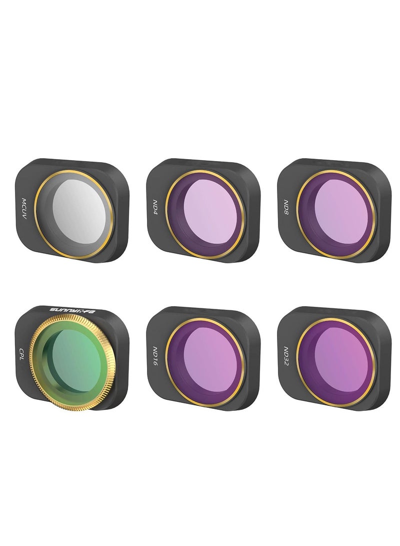 KASTWAVE Filter for DJI Mini 3 Pro UV Filter for Mini 3 Pro Filter Adjustable UltraLight Filter, Aviation Aluminum Frame Lens Filter Accessories (MCUV + CPL ND4 + ND8 + ND16 + ND32)  - Image 1