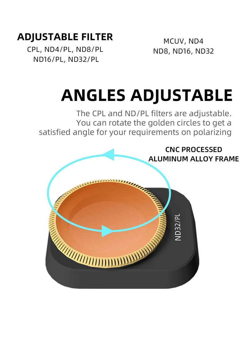 KASTWAVE Filter for DJI Mini 3 Pro UV Filter for Mini 3 Pro Filter Adjustable UltraLight Filter, Aviation Aluminum Frame Lens Filter Accessories (MCUV + CPL ND4 + ND8 + ND16 + ND32)  - Image 3
