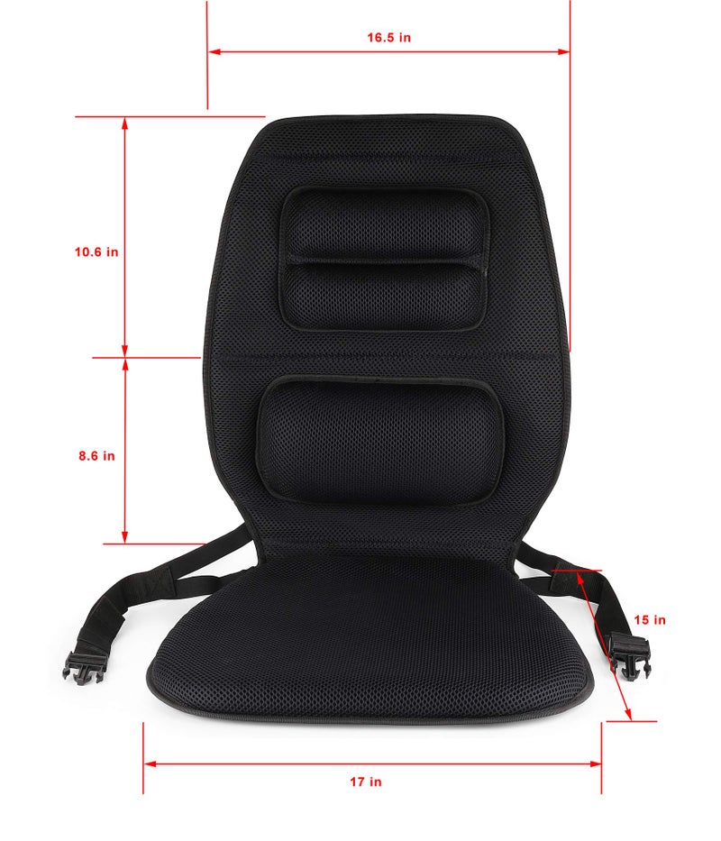 FOMI Premium Gel Cushion and Firm Back Support | Seat Cushion Pad and Upper Lower Thoracic and Lumbar Pillow for Car, Office Chair | Pressure Sore, Coccyx Pain Relief | Posture Aid (Grid Gel) - Image 3