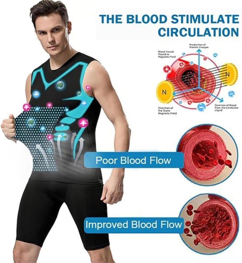 Men's Ionic Shaping Sleeveless Compression Vest for Body Enhancement - Image 3