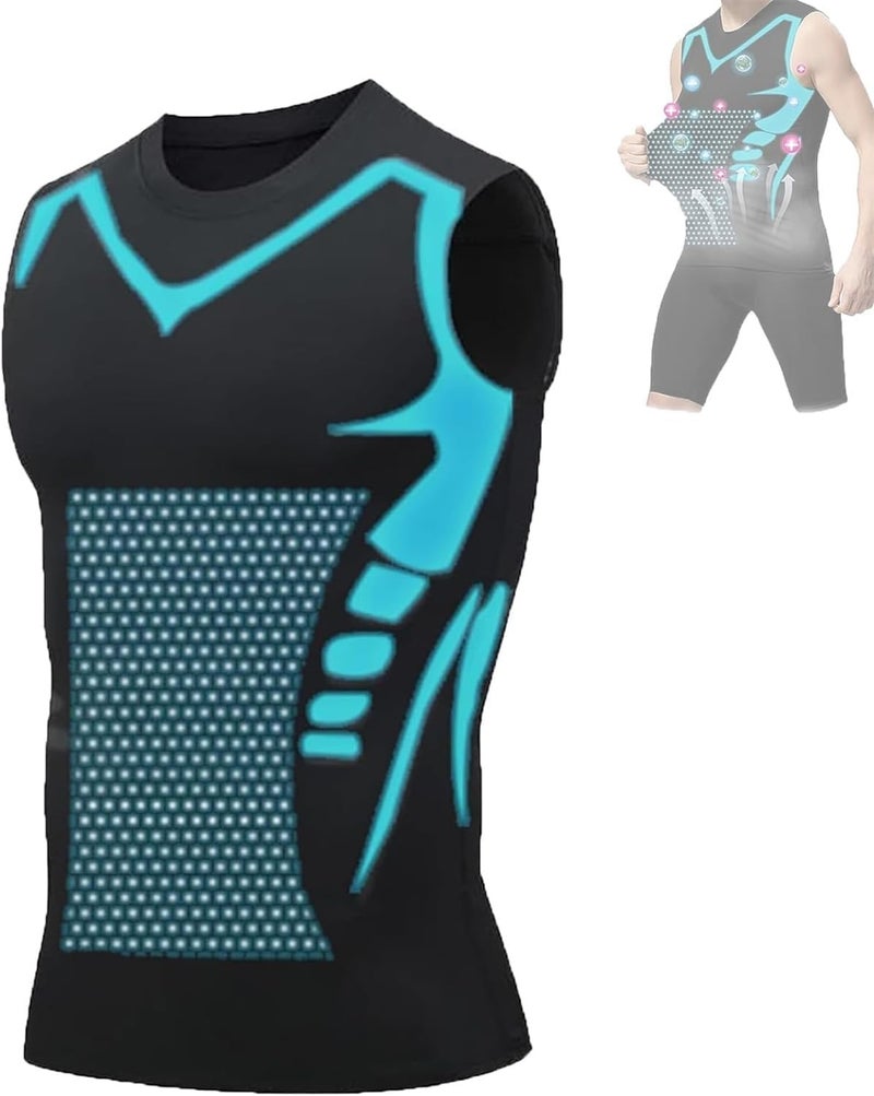 Men's Ionic Shaping Sleeveless Compression Vest for Body Enhancement - Image 1