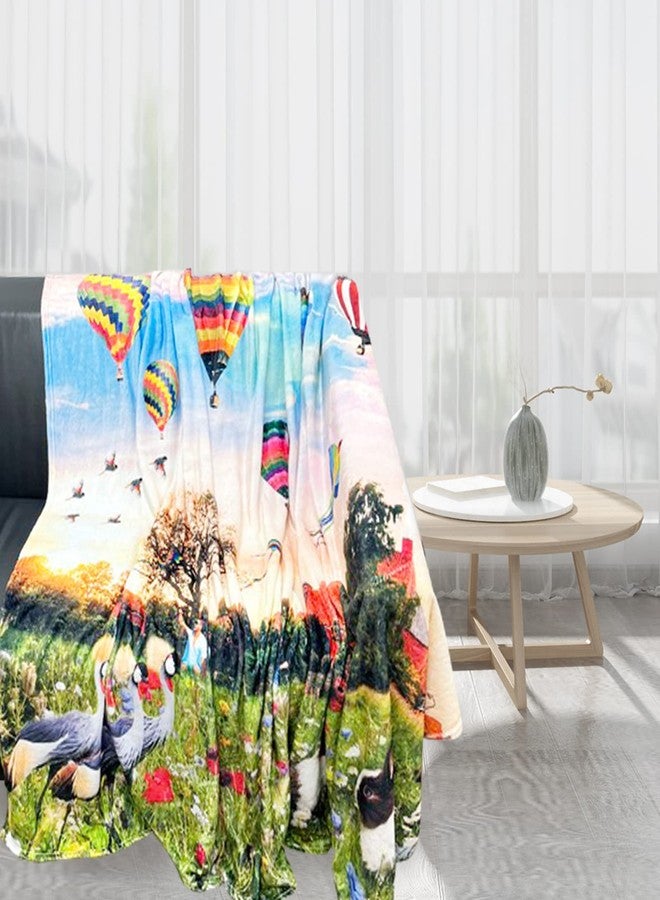 UBeesize Extra Soft Fleece Throw Blanket - Queen Size for Couch, Sofa or Bed, Cozy, Fluffy and All-Season, Decorative Blanket for Kids' Birthday Gifts, Silky and Warm, 60 x 80 Inches - Image 1