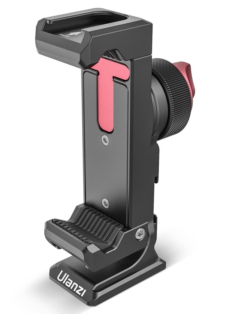 Ulanzi Arca-Swiss Cell Phone Tripod Mount Adapter w/ 3 1/4" Interfaces, 360° Adjustable Phone Tripod Bracket Holder for iPhone, Samsung & All Phones - Image 1
