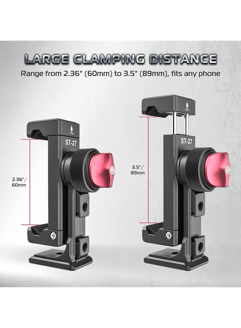 Ulanzi Arca-Swiss Cell Phone Tripod Mount Adapter w/ 3 1/4" Interfaces, 360° Adjustable Phone Tripod Bracket Holder for iPhone, Samsung & All Phones - Image 4