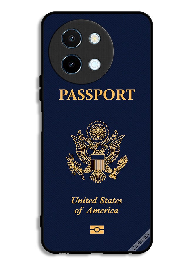 Covernex Vivo Y38 5G Protective Case Cover Usa Passport Pattern - Image 1