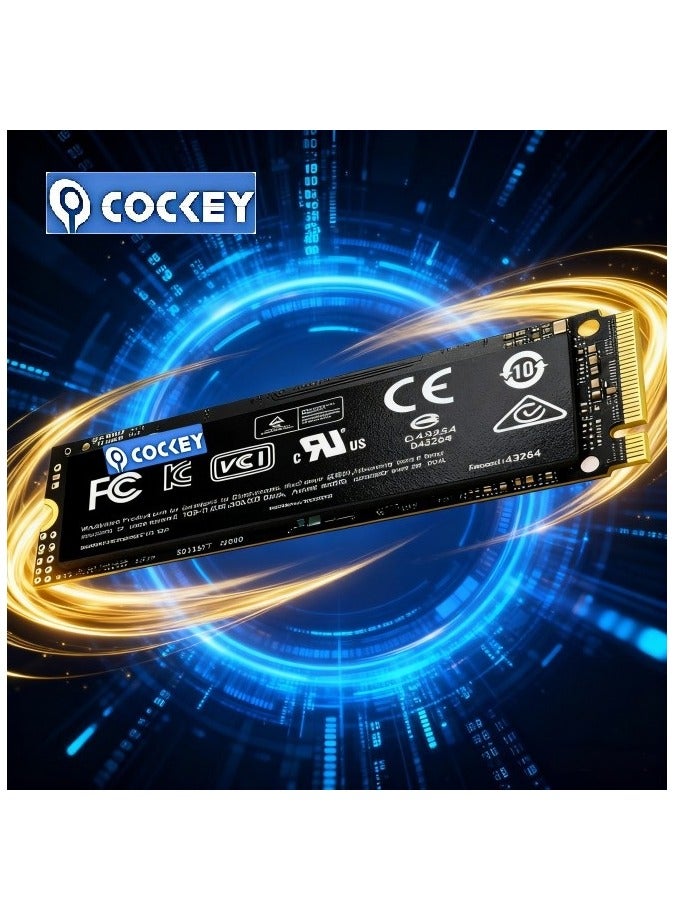 COCKEY 4TB 3500/s SSD PCIe NVMe Gen4 M.2, with built-in solid-state drive, compatible with desktop computers and laptops - Image 1